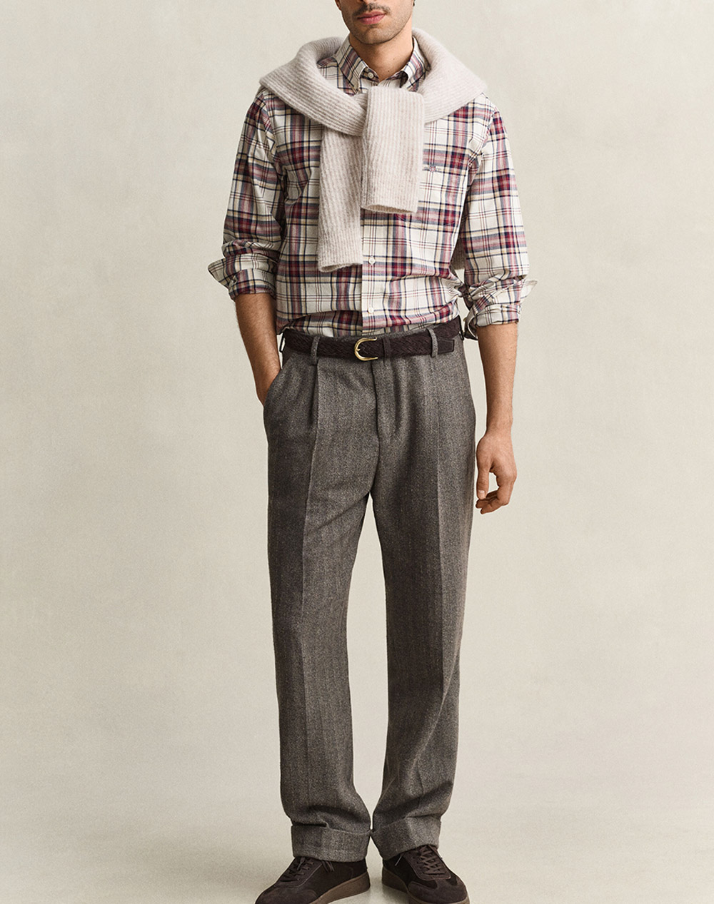GANT РИЗА С ДЪЛЪГ РЪКАВ REG POPLIN CHECK SHIRT