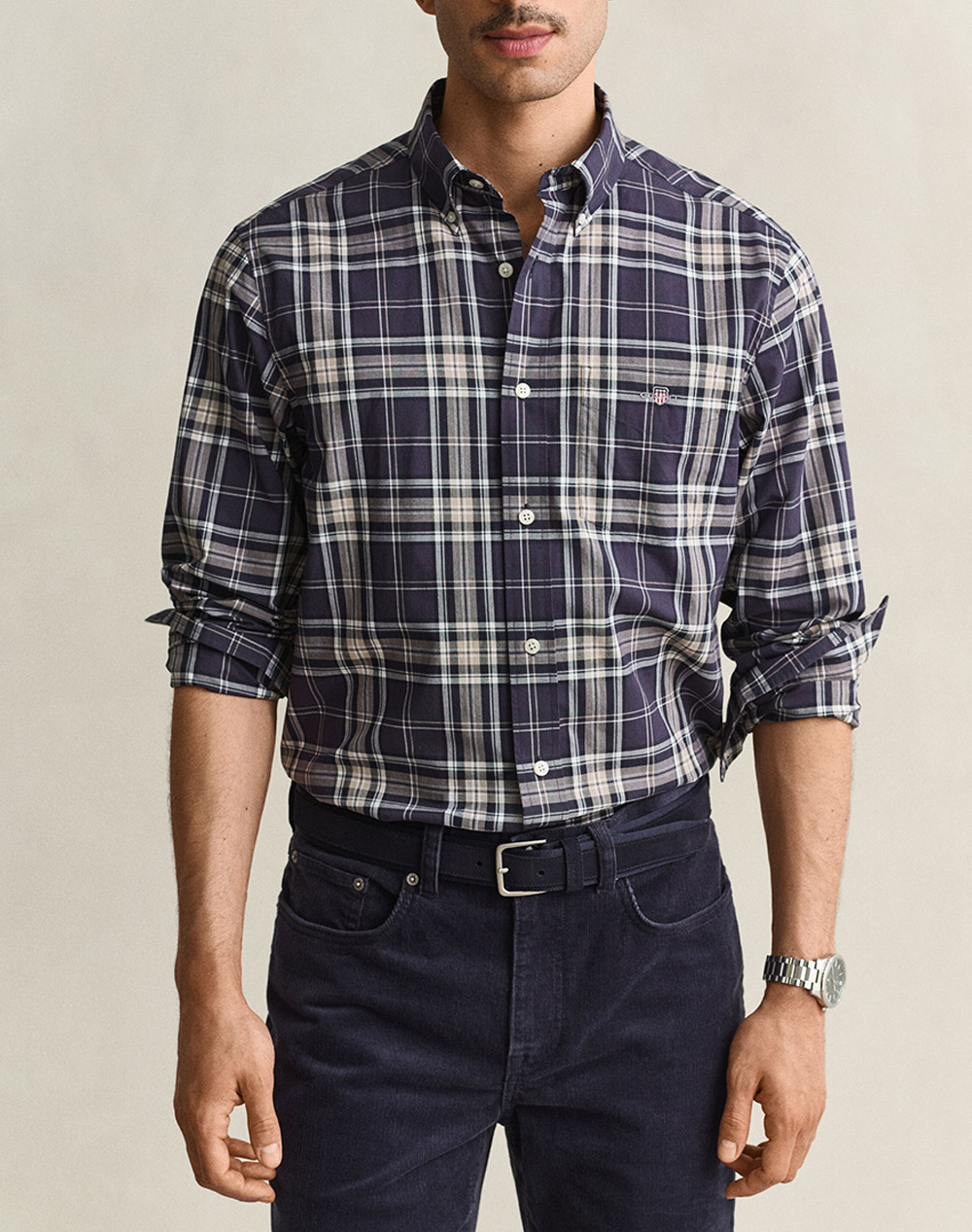 GANT РИЗА С ДЪЛЪГ РЪКАВ REG POPLIN CHECK SHIRT