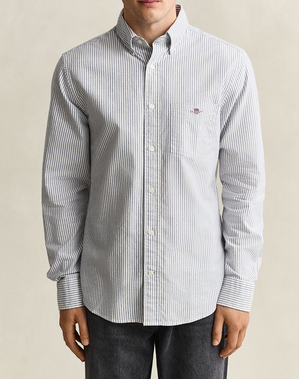 GANT РИЗА ДЪЛЪГ РЪКАВ REG OXFORD BANKER STRIPE SHIRT