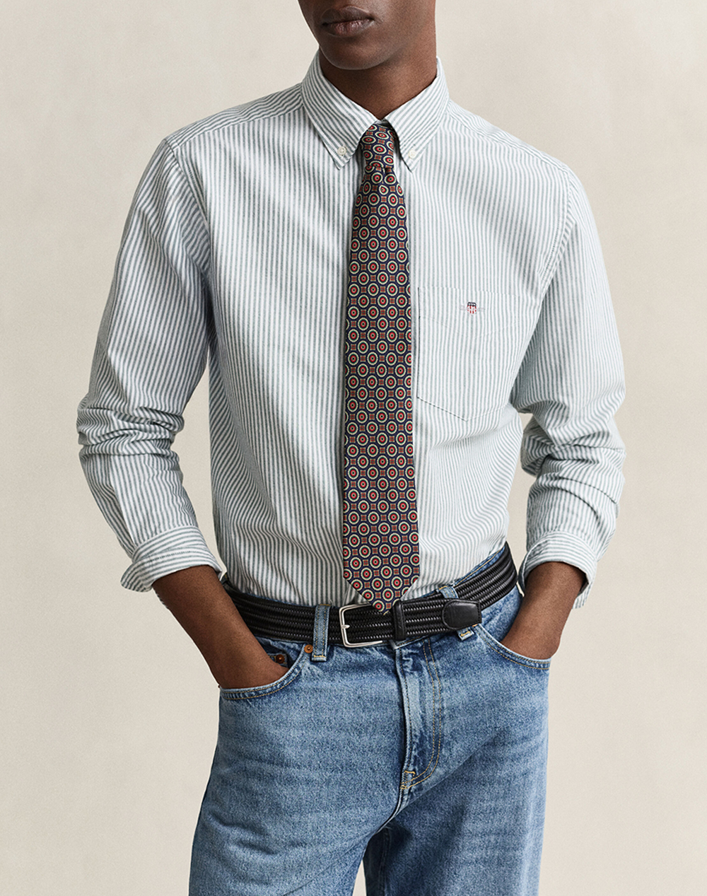 GANT РИЗА ДЪЛЪГ РЪКАВ REG OXFORD BANKER STRIPE SHIRT