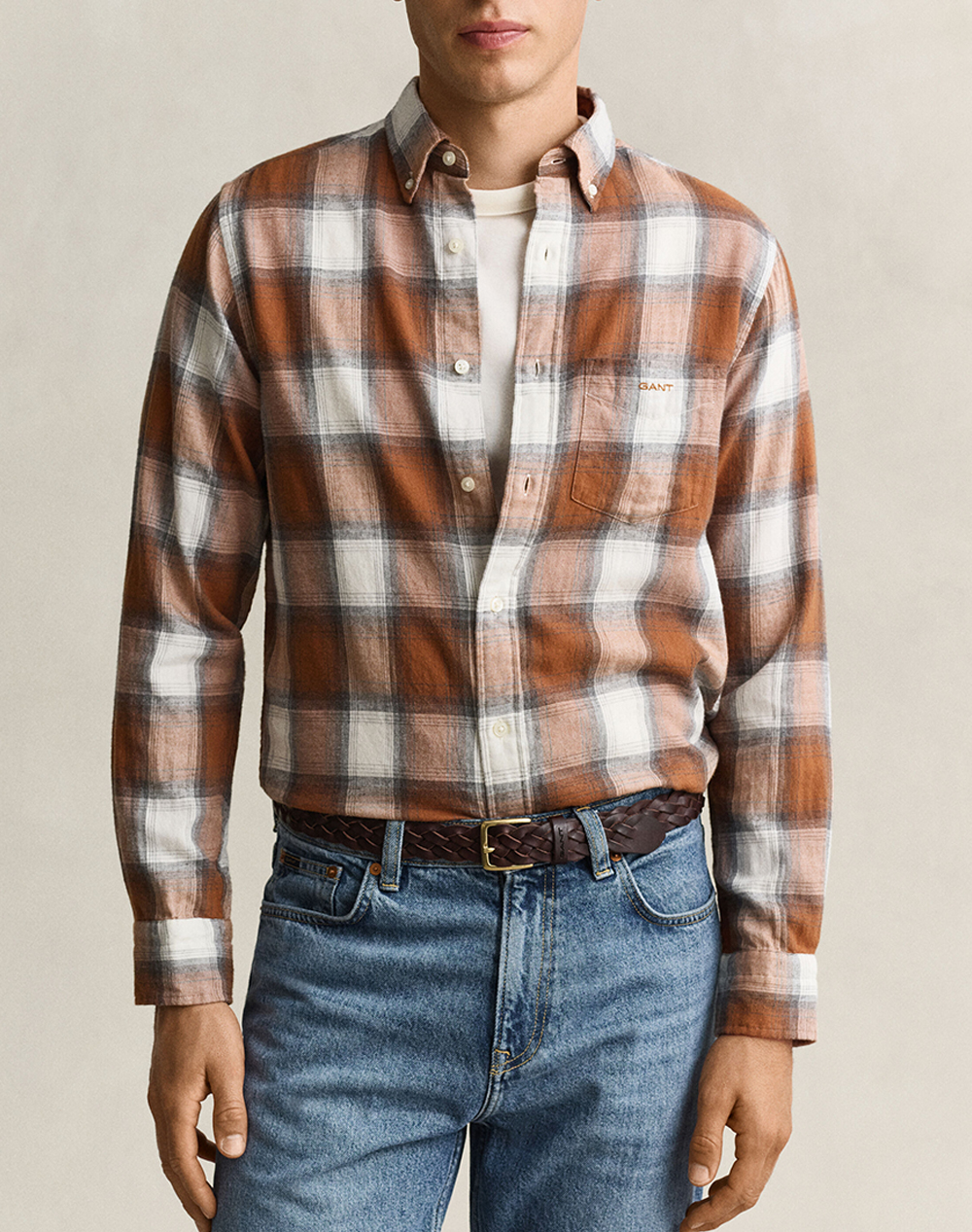 GANT РИЗА ДЪЛЪГ РЪКАВ REG WINDBLOWN FLANNEL CHECK SHIRT