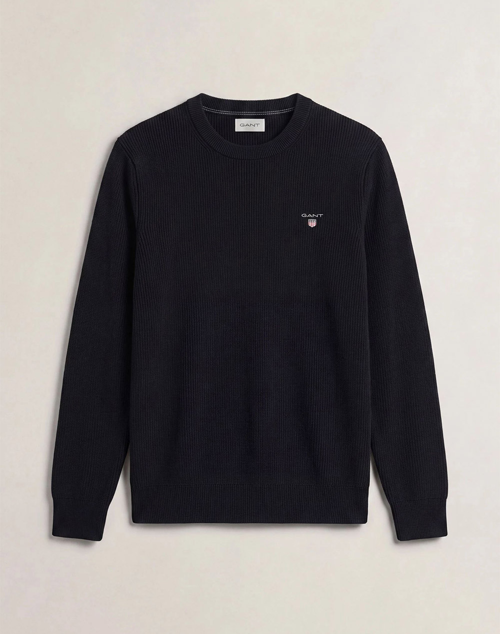 GANT ПУЛОВЕР С ДЪЛЪГ РЪКАВ MICRO TEXTURED COTTON C-NECK