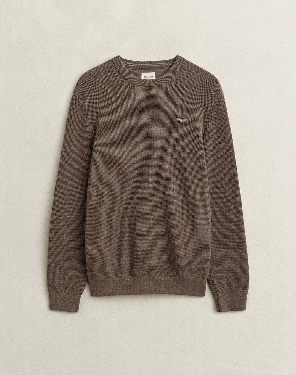 GANT ПУЛОВЕР С ДЪЛЪГ РЪКАВ MICRO TEXTURED COTTON C-NECK
