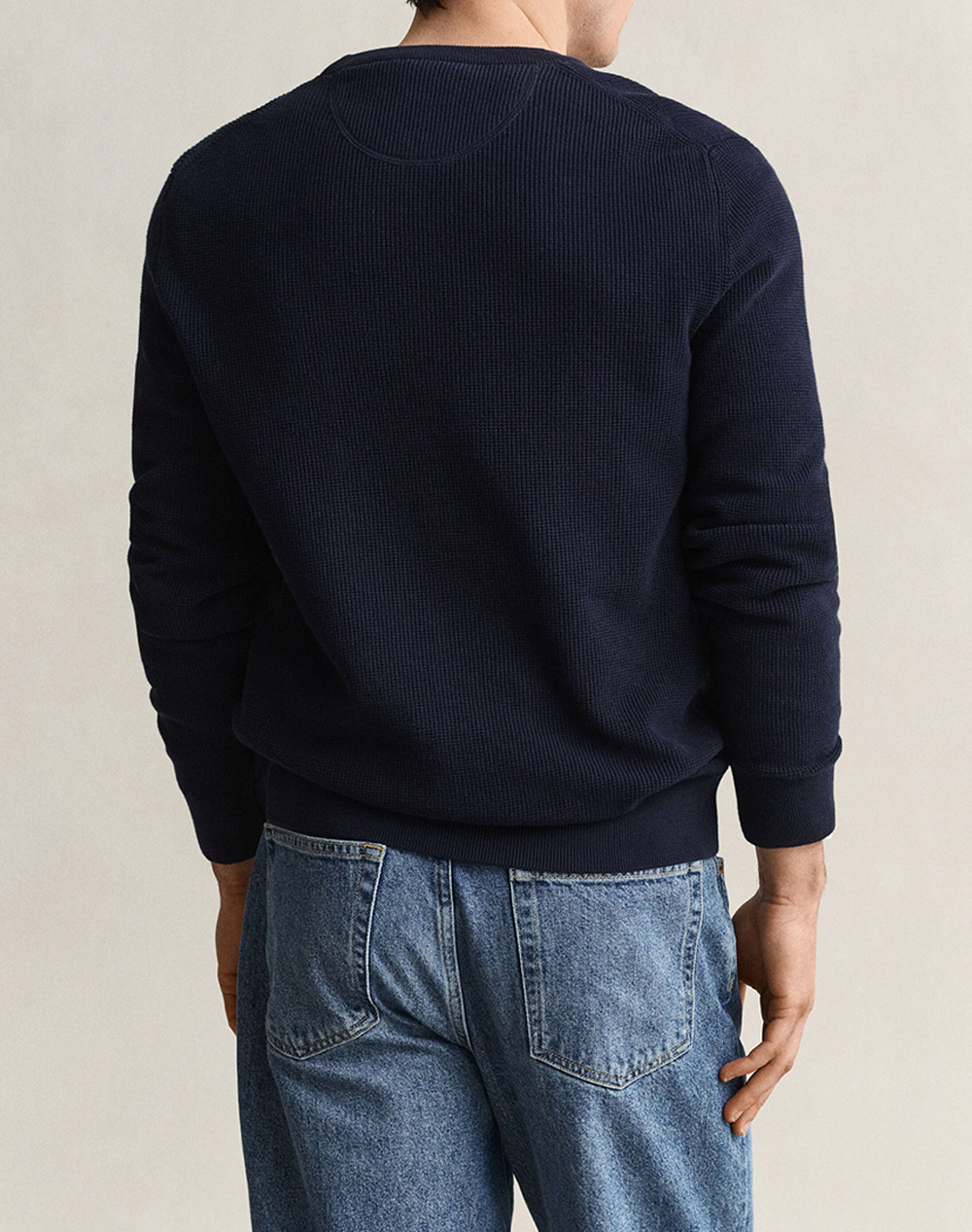 GANT ПУЛОВЕР С ДЪЛЪГ РЪКАВ MICRO TEXTURED COTTON C-NECK
