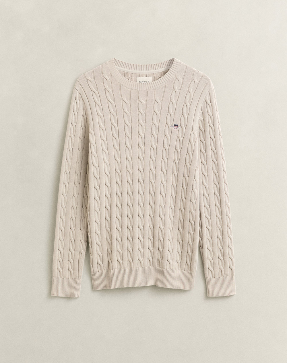GANT ПУЛОВЕР С ДЪЛЪГ РЪКАВ COTTON CABLE C-NECK