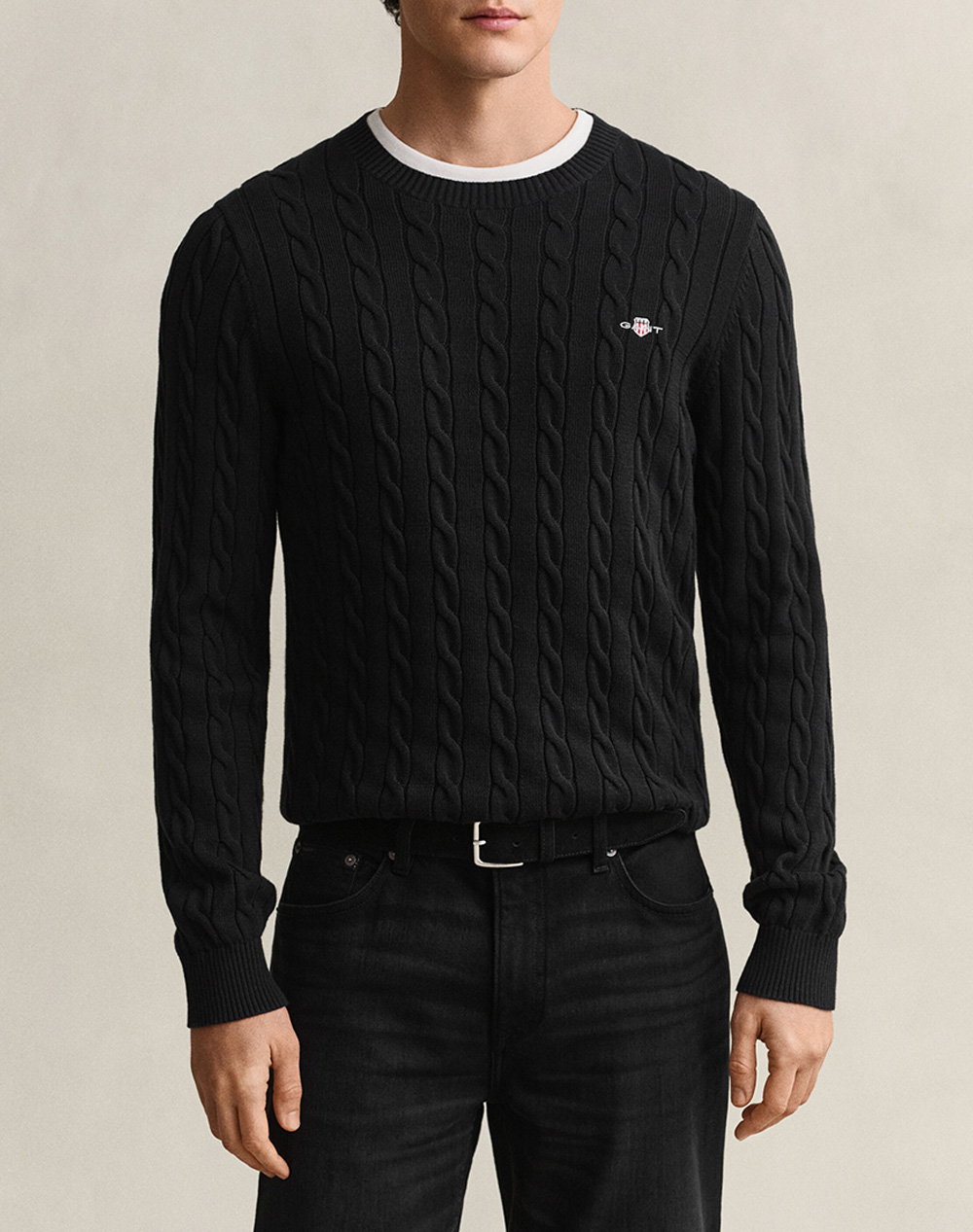 GANT ПУЛОВЕР С ДЪЛЪГ РЪКАВ COTTON CABLE C-NECK