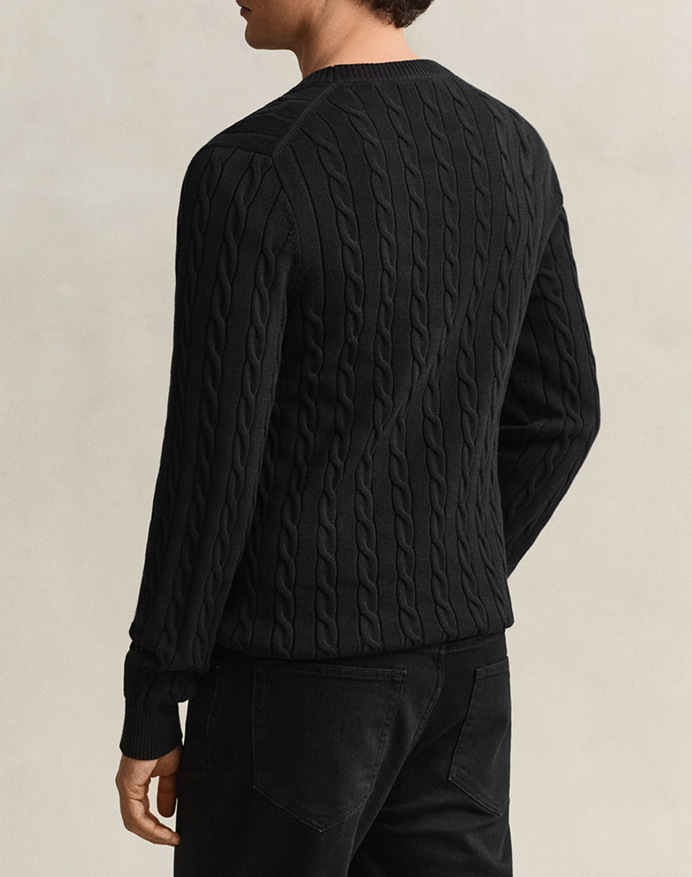 GANT ПУЛОВЕР С ДЪЛЪГ РЪКАВ COTTON CABLE C-NECK