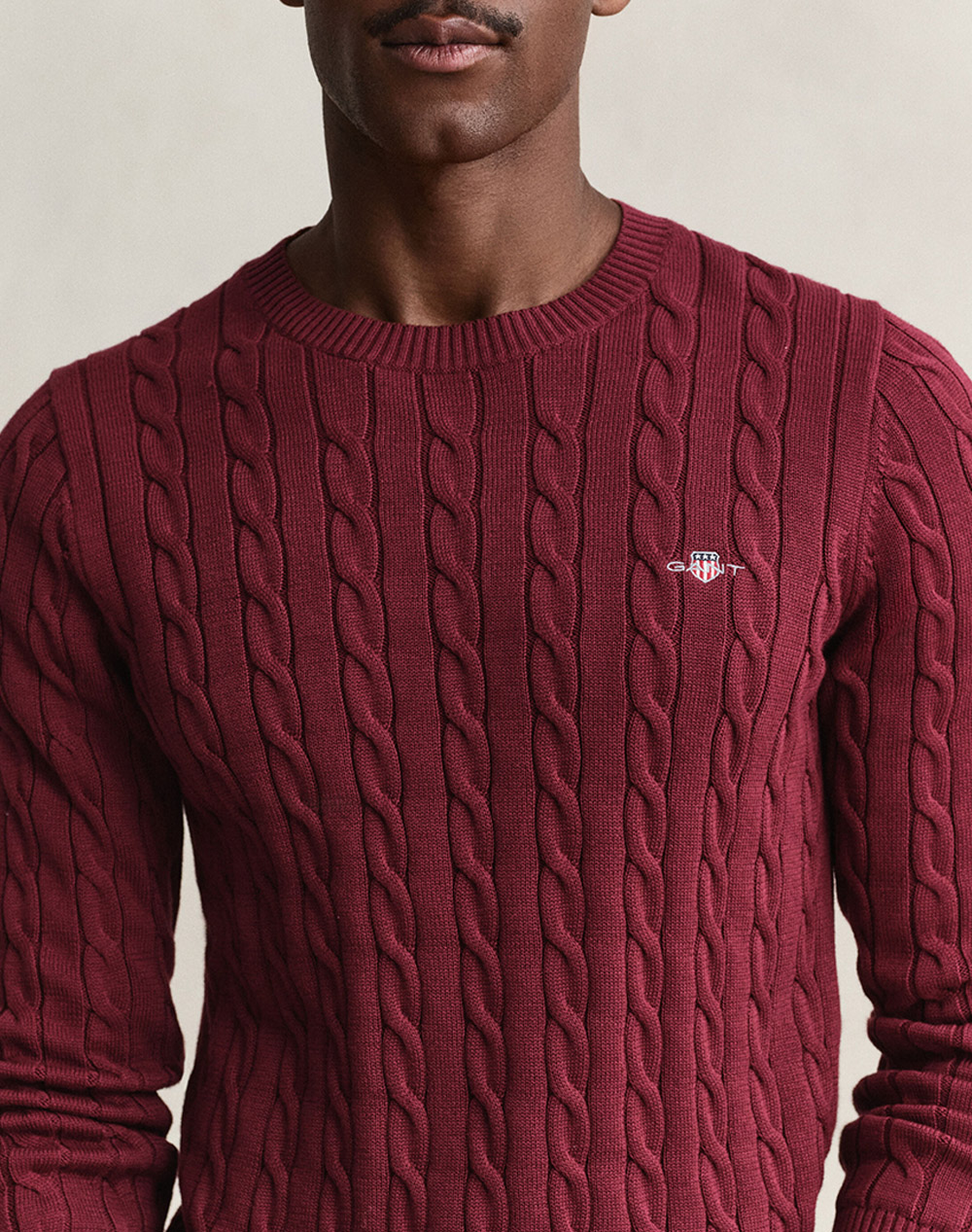 GANT ПУЛОВЕР С ДЪЛЪГ РЪКАВ COTTON CABLE C-NECK