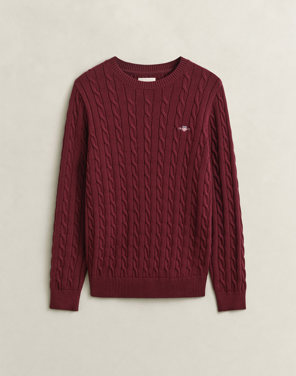 GANT ПУЛОВЕР С ДЪЛЪГ РЪКАВ COTTON CABLE C-NECK