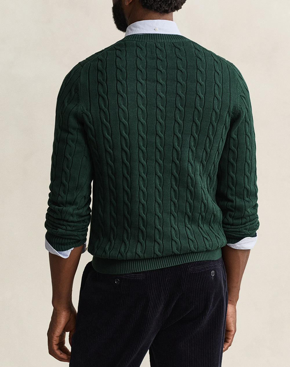 GANT ПУЛОВЕР С ДЪЛЪГ РЪКАВ COTTON CABLE C-NECK