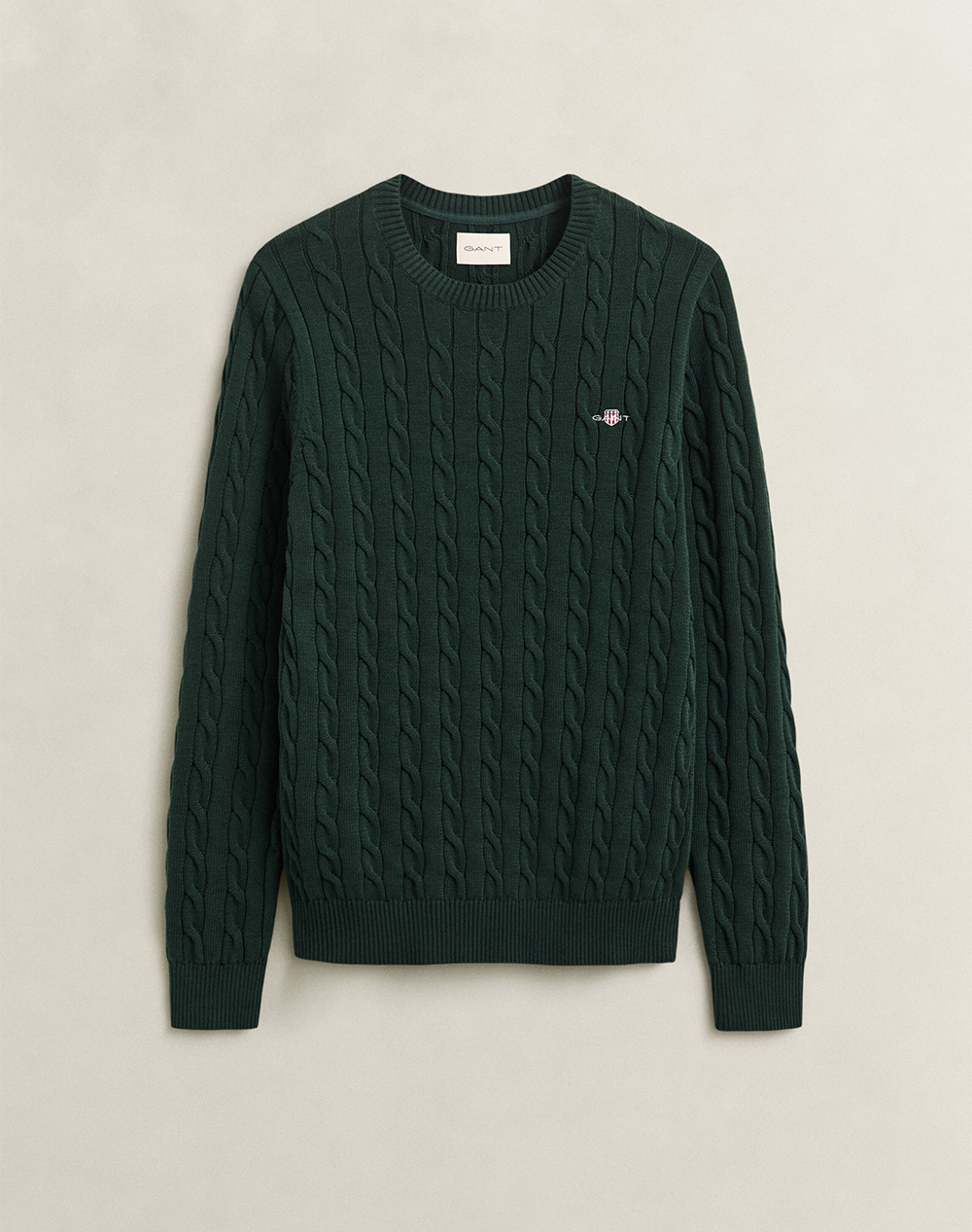 GANT ПУЛОВЕР С ДЪЛЪГ РЪКАВ COTTON CABLE C-NECK