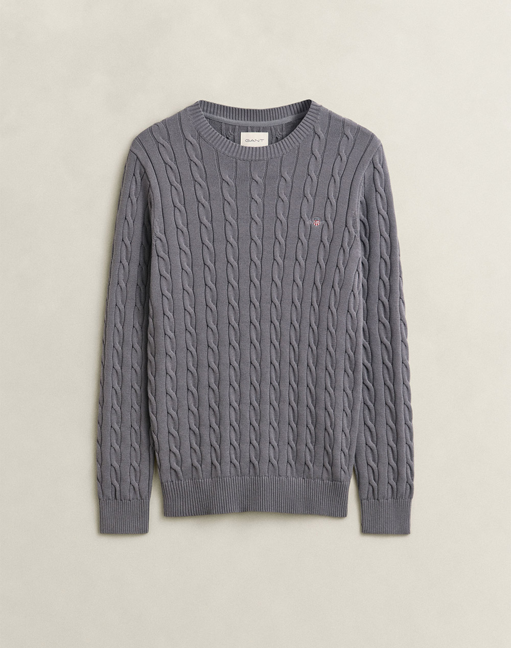 GANT ПУЛОВЕР С ДЪЛЪГ РЪКАВ COTTON CABLE C-NECK