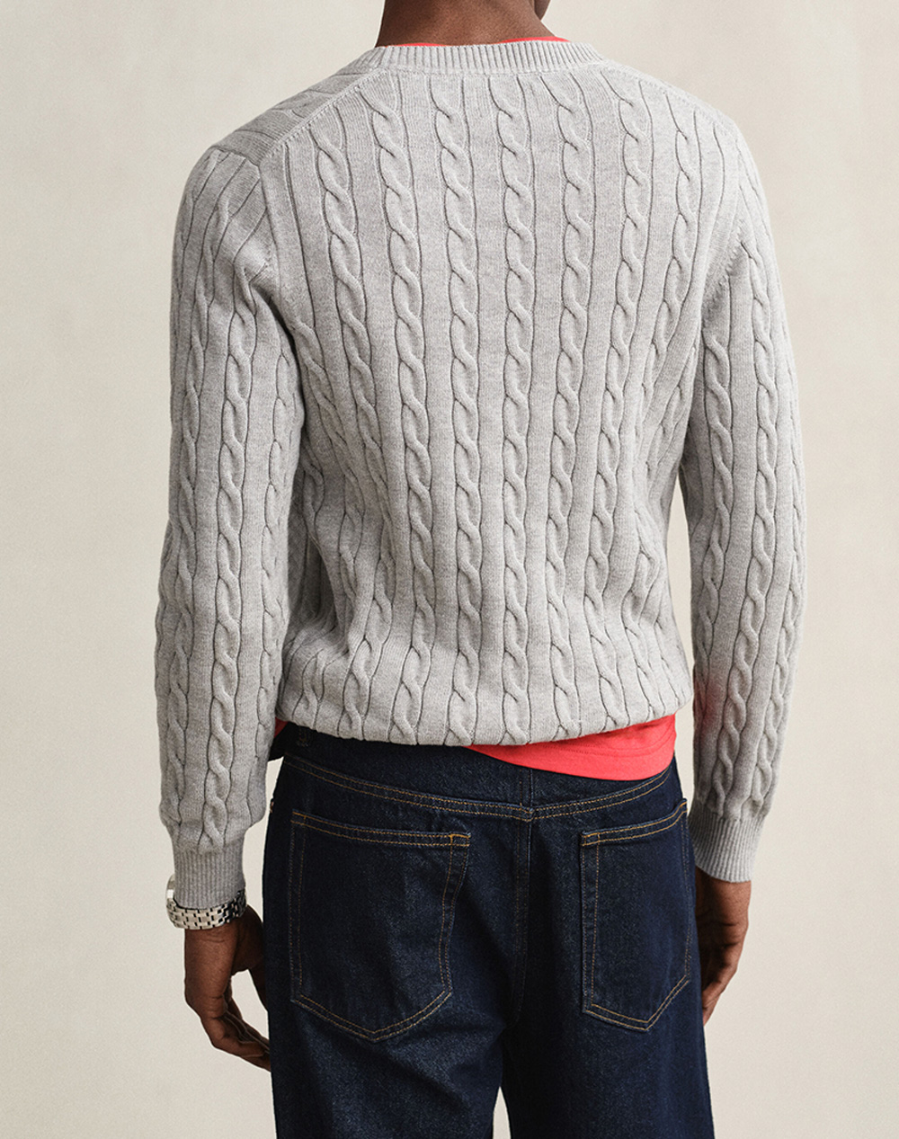 GANT ПУЛОВЕР С ДЪЛЪГ РЪКАВ COTTON CABLE C-NECK