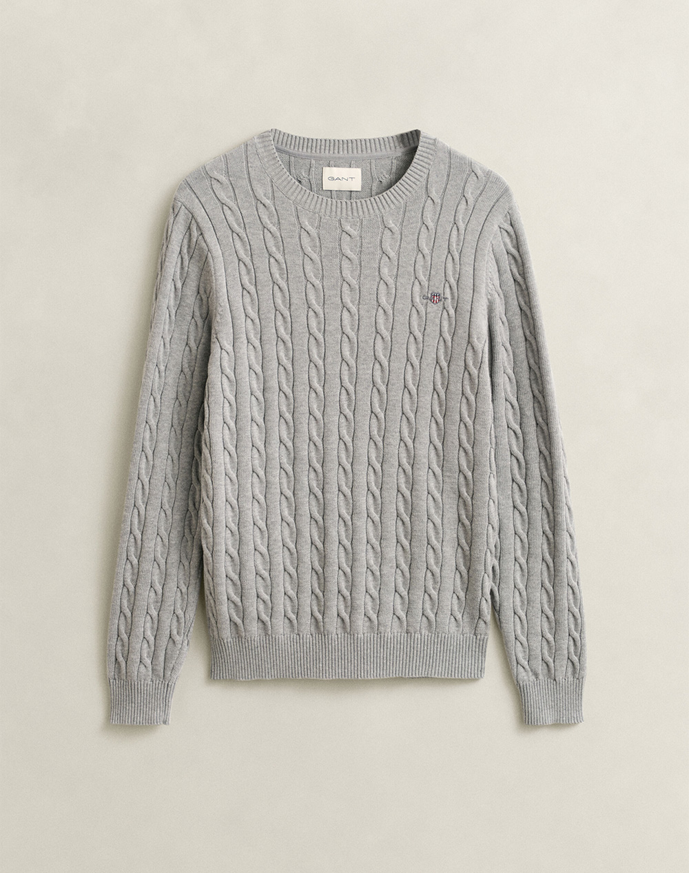 GANT ПУЛОВЕР С ДЪЛЪГ РЪКАВ COTTON CABLE C-NECK
