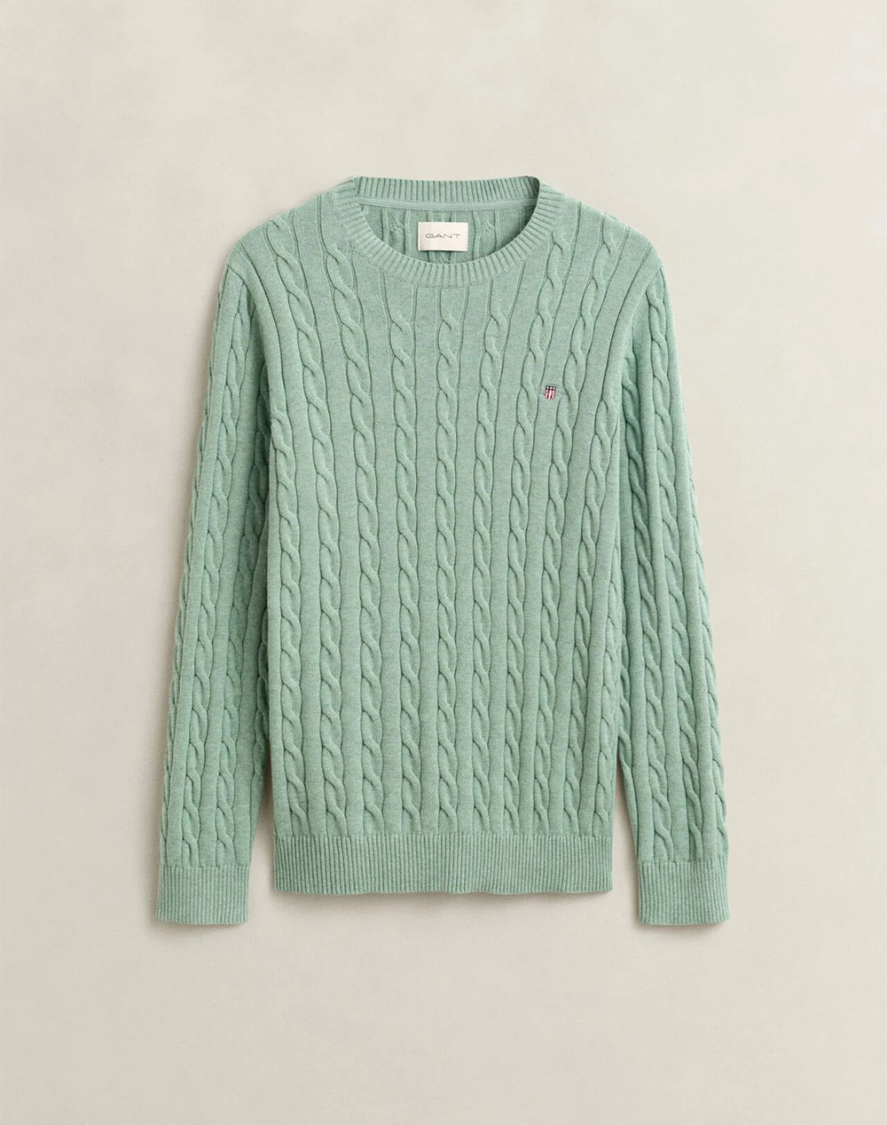 GANT ПУЛОВЕР С ДЪЛЪГ РЪКАВ COTTON CABLE C-NECK