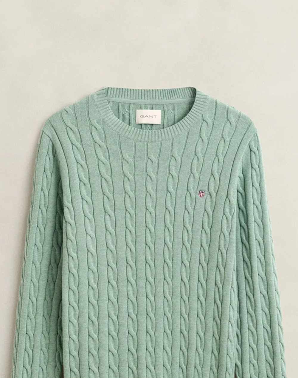 GANT ПУЛОВЕР С ДЪЛЪГ РЪКАВ COTTON CABLE C-NECK