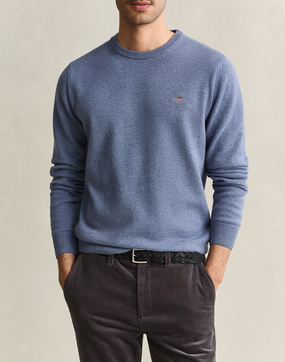 GANT ПУЛОВЕР С ДЪЛЪГ РЪКАВ SUPERFINE LAMBSWOOL C-NECK