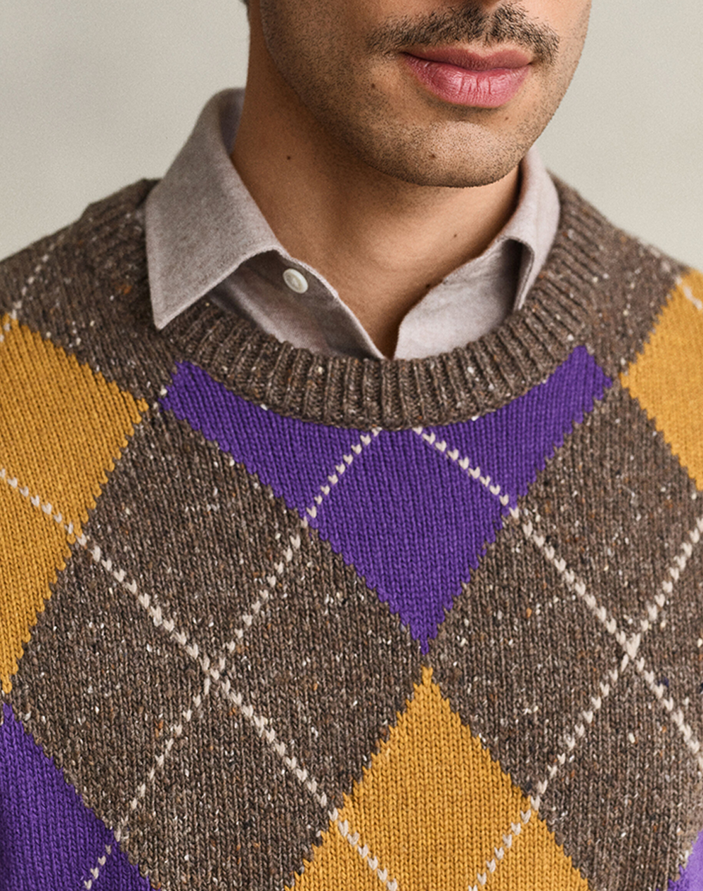 GANT ПУЛОВЕР С ДЪЛГИ РЪКАВИ ARGYLE NEPS C-NECK