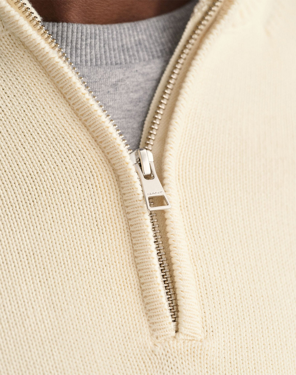 GANT ПУЛОВЕР ДЪЛЪГ РЪКАВ CASUAL COTTON HALF ZIP