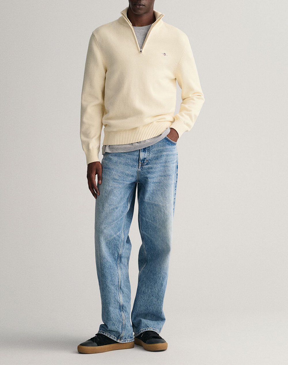GANT ПУЛОВЕР ДЪЛЪГ РЪКАВ CASUAL COTTON HALF ZIP