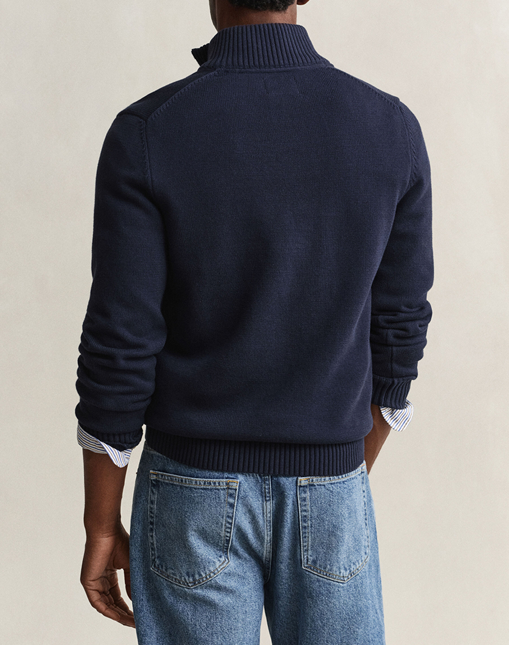 GANT ПУЛОВЕР ДЪЛЪГ РЪКАВ CASUAL COTTON HALF ZIP