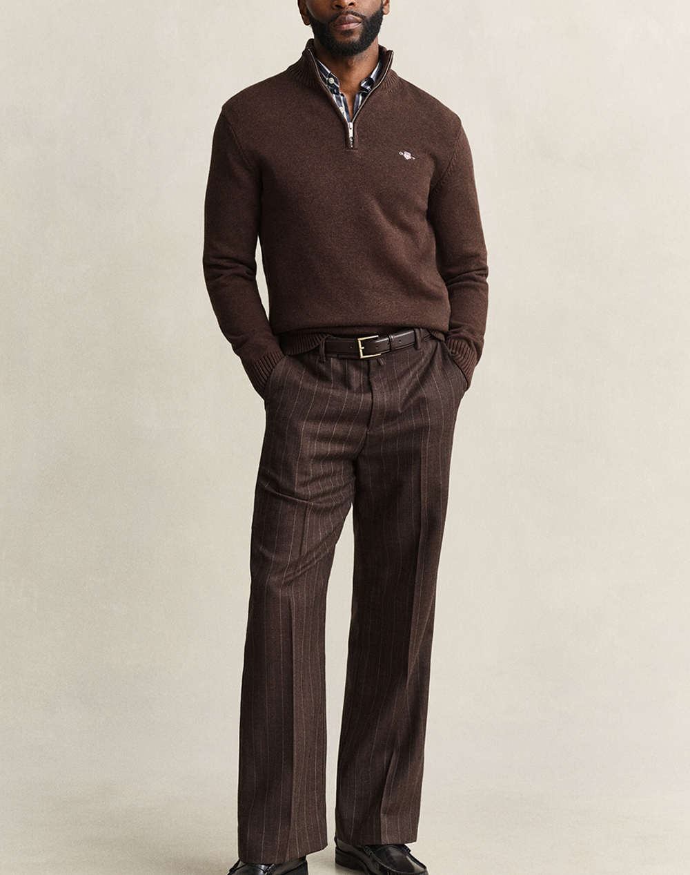 GANT ПУЛОВЕР ДЪЛЪГ РЪКАВ CASUAL COTTON HALF ZIP