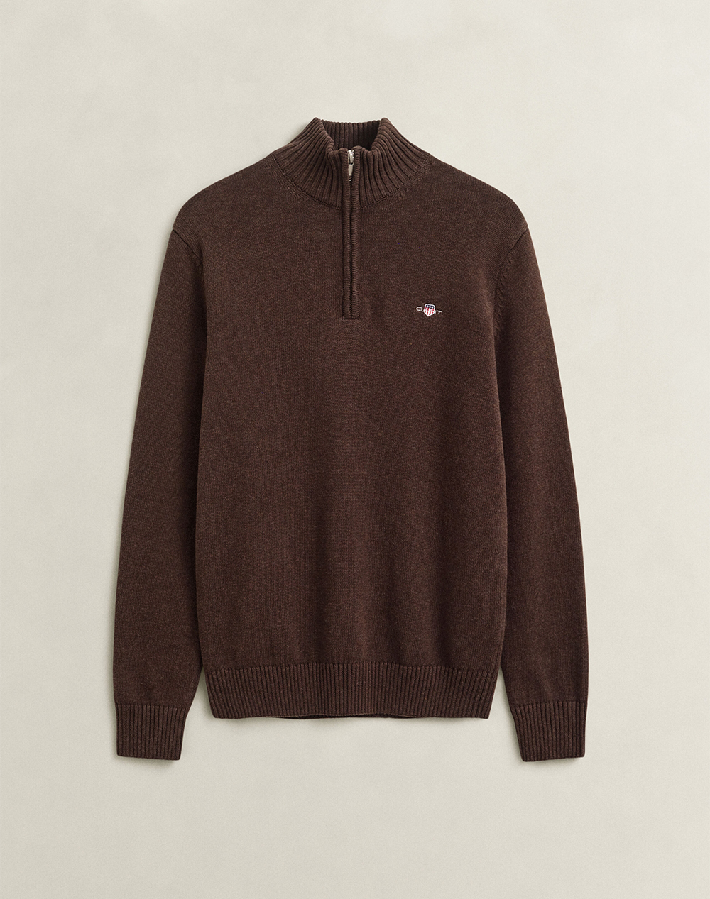 GANT ПУЛОВЕР ДЪЛЪГ РЪКАВ CASUAL COTTON HALF ZIP