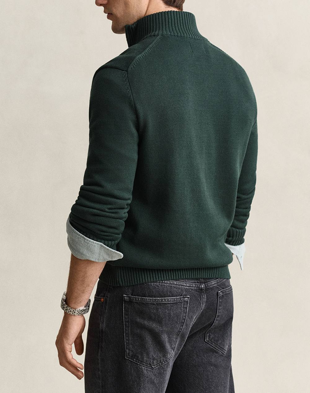 GANT ПУЛОВЕР ДЪЛЪГ РЪКАВ CASUAL COTTON HALF ZIP
