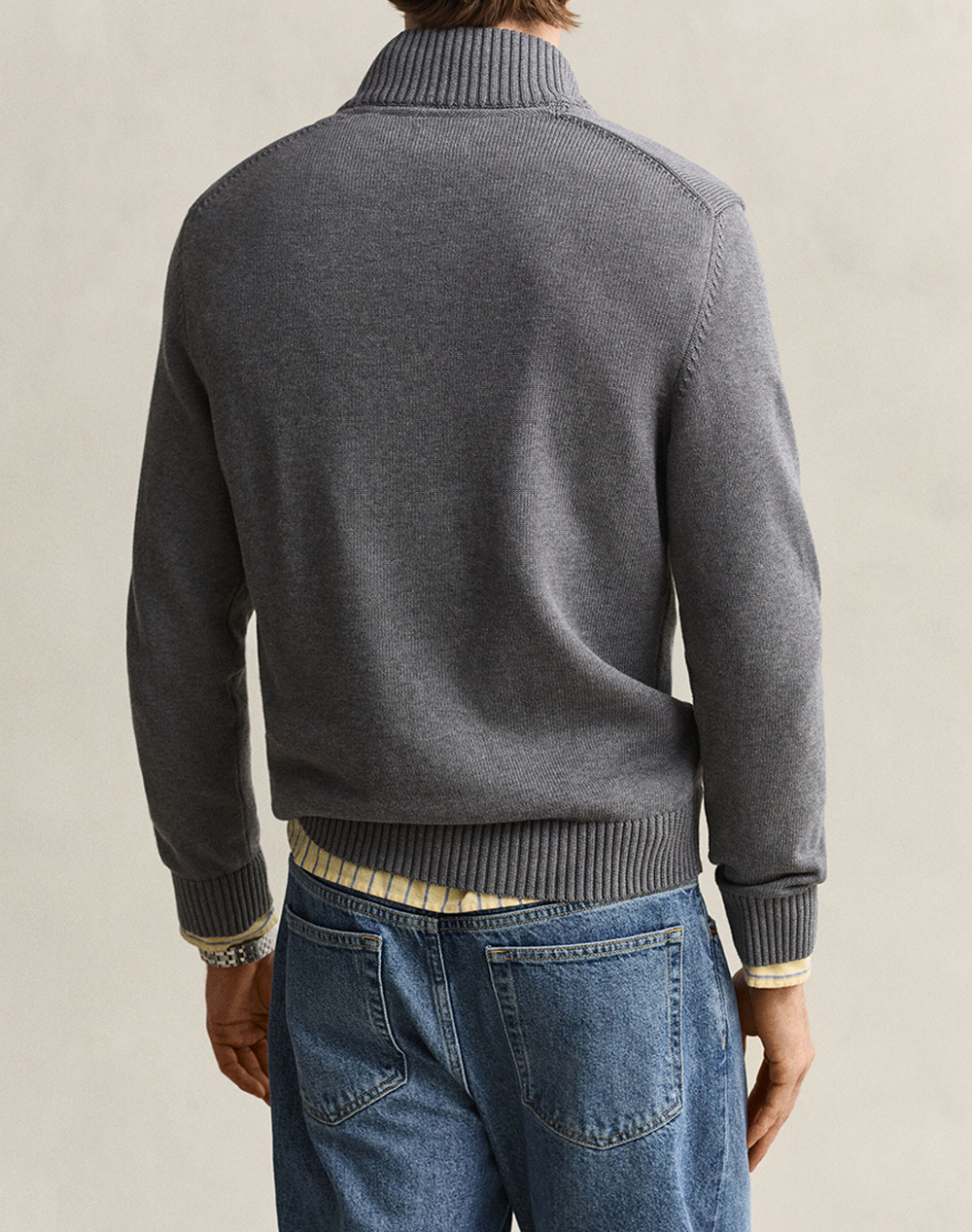 GANT ПУЛОВЕР ДЪЛЪГ РЪКАВ CASUAL COTTON HALF ZIP