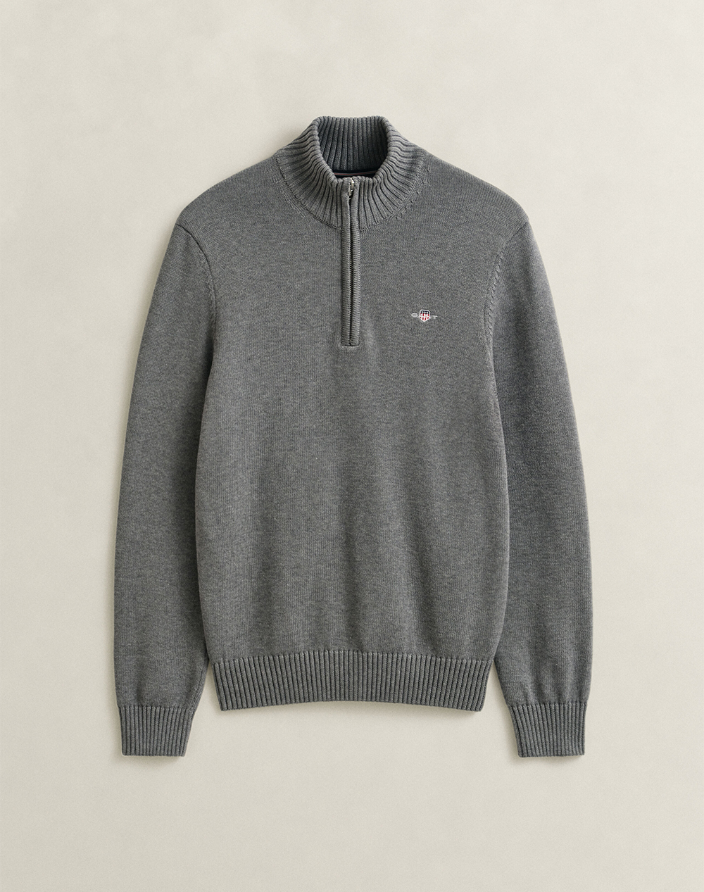 GANT ПУЛОВЕР ДЪЛЪГ РЪКАВ CASUAL COTTON HALF ZIP