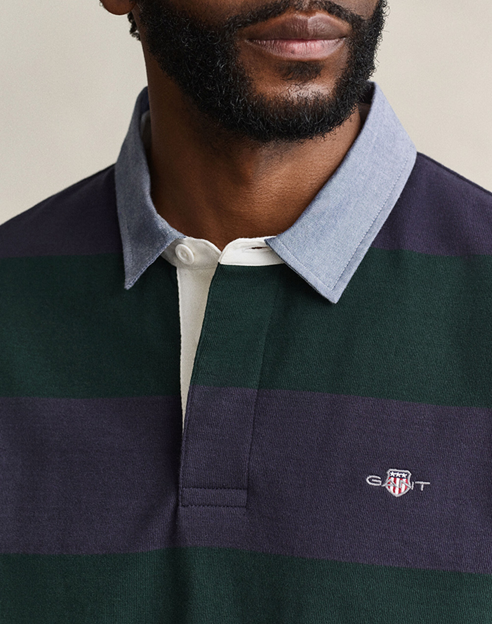 GANT БЛУЗА С ДЪЛЪГ РЪКАВ REG CHAMBRAY STRIPE HEAVY RUGGER