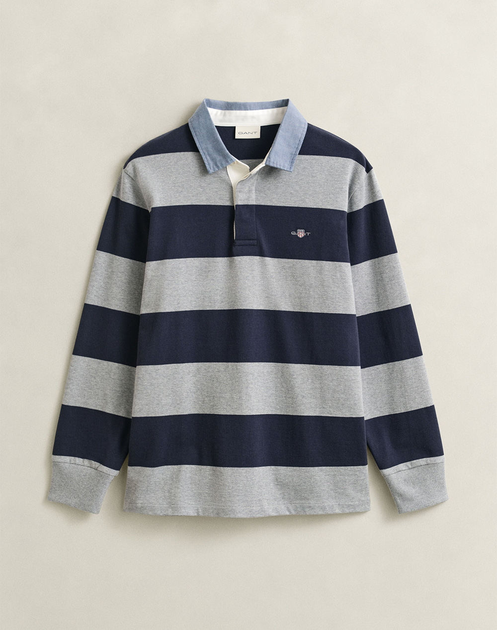 GANT БЛУЗА С ДЪЛЪГ РЪКАВ REG CHAMBRAY STRIPE HEAVY RUGGER