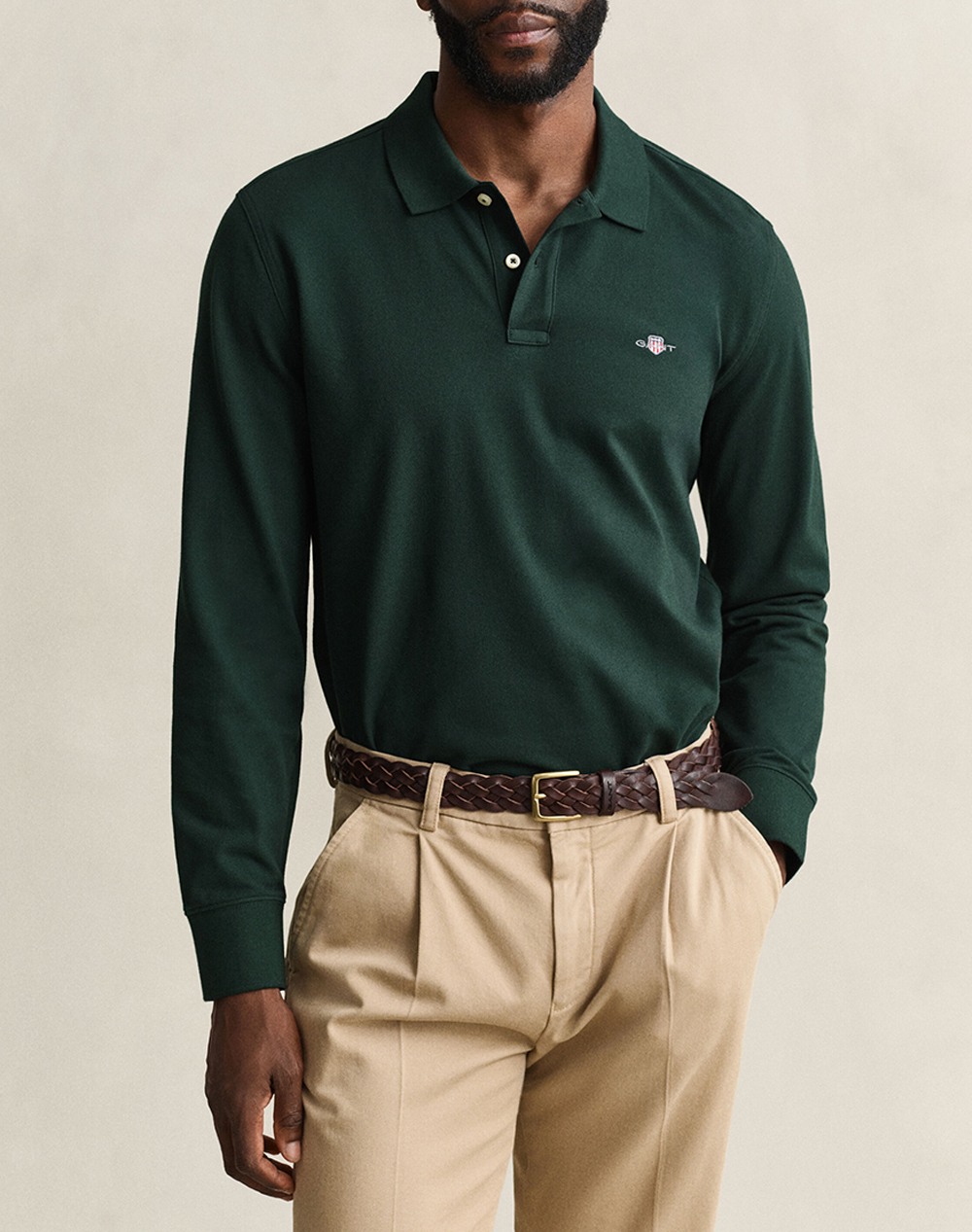 GANT БЛУЗА С ДЪЛГИ РЪКАВИ REG SHIELD LS PIQUE RUGGER