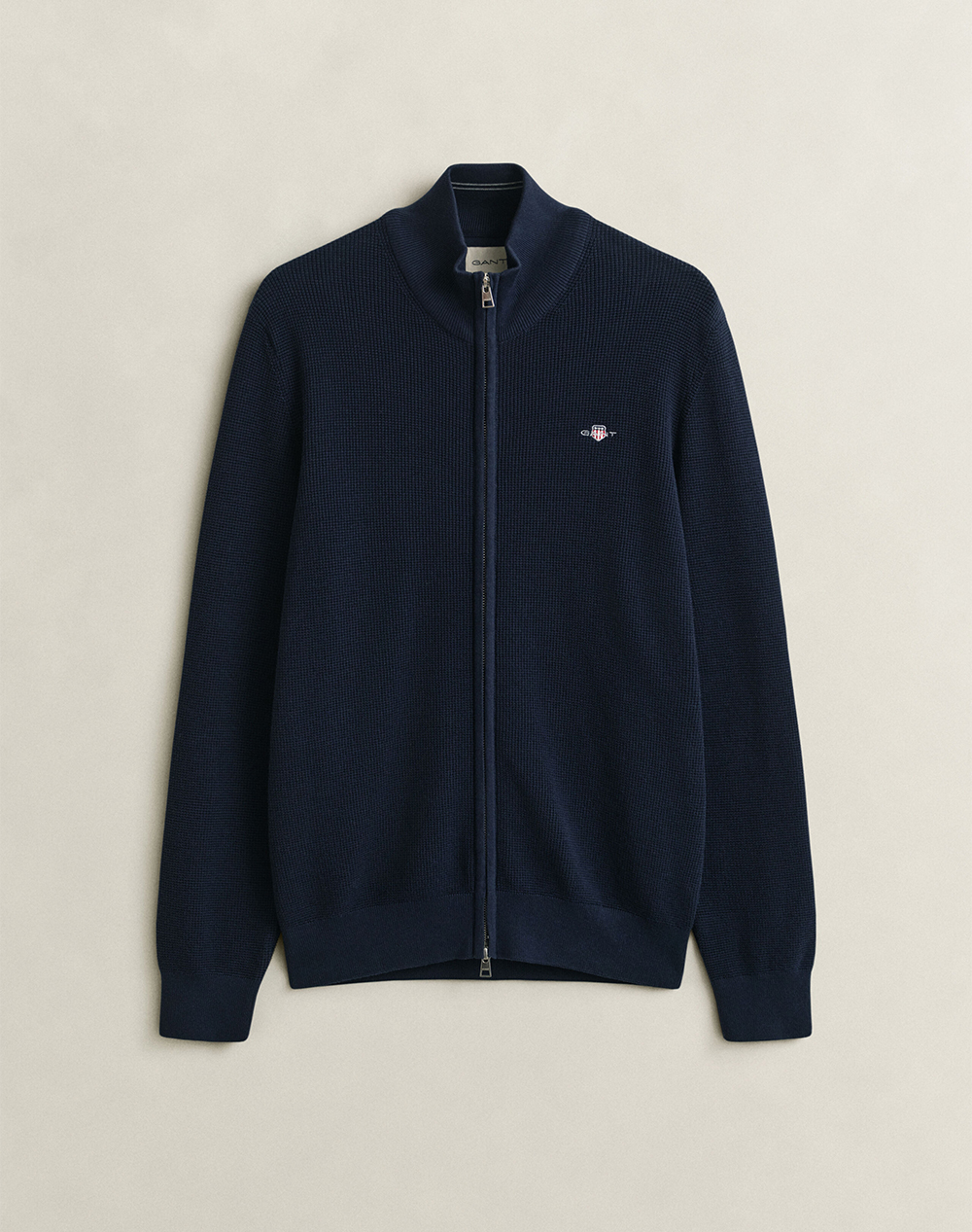GANT ПЛЕТЕНА ЖИЛЕТКА MICRO TEXTURED COTTON ZIP CARDIGAN