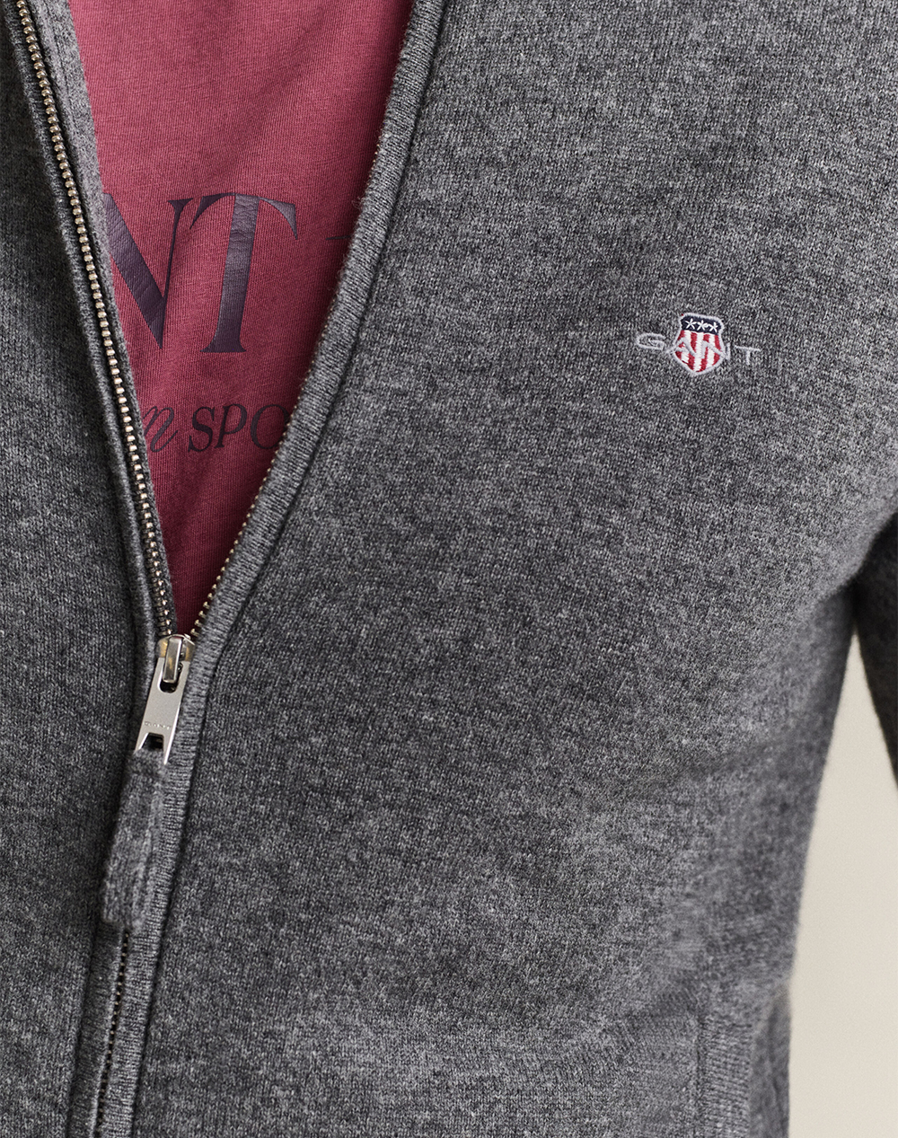 GANT ПЛЕТЕНА ЖИЛЕТКА SUPERFINE LAMBSWOOL ZIP CARDIGAN
