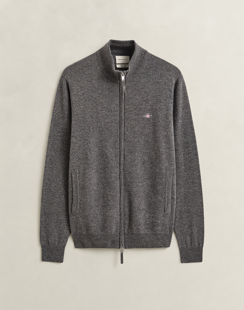 GANT ПЛЕТЕНА ЖИЛЕТКА SUPERFINE LAMBSWOOL ZIP CARDIGAN