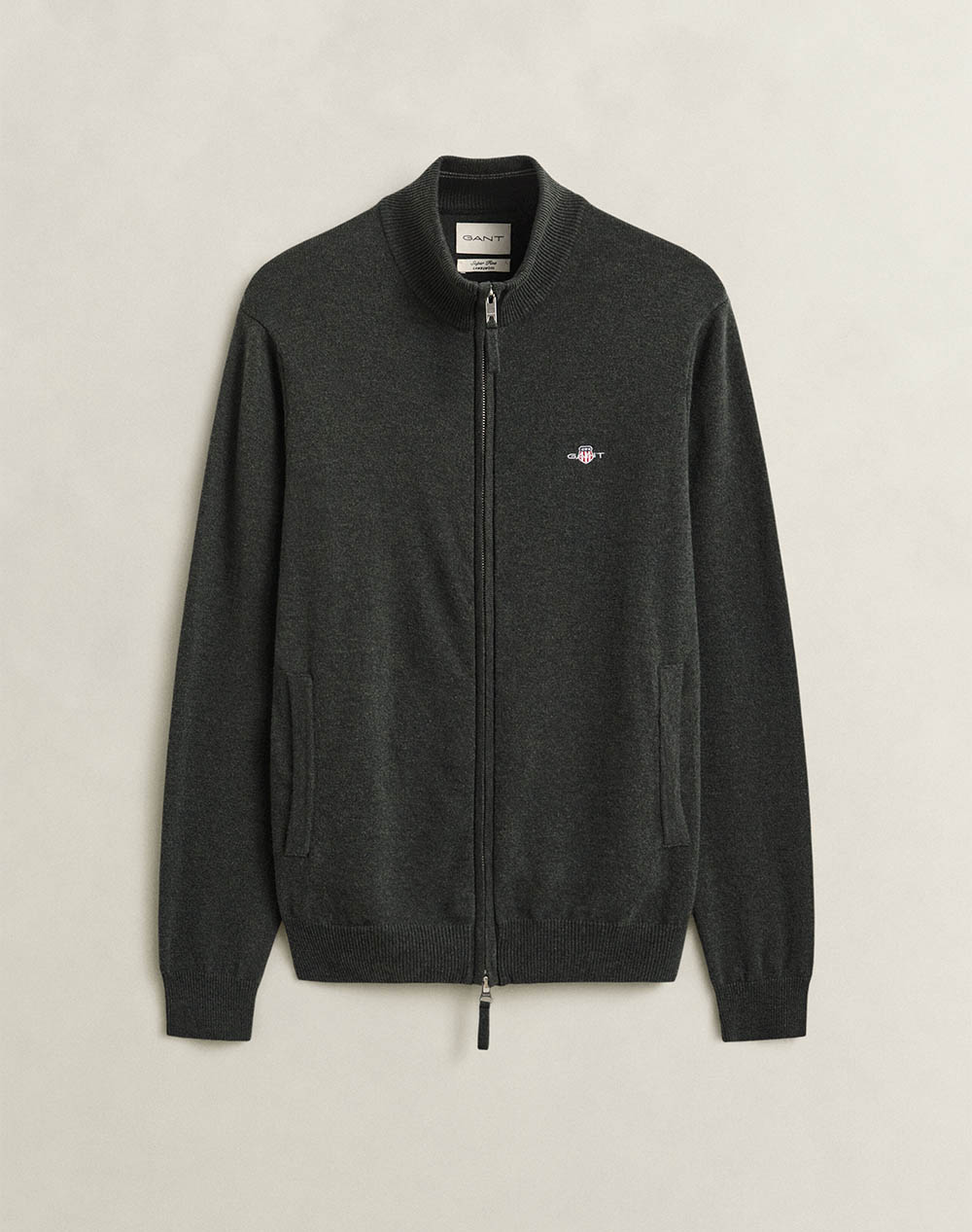GANT ПЛЕТЕНА ЖИЛЕТКА SUPERFINE LAMBSWOOL ZIP CARDIGAN