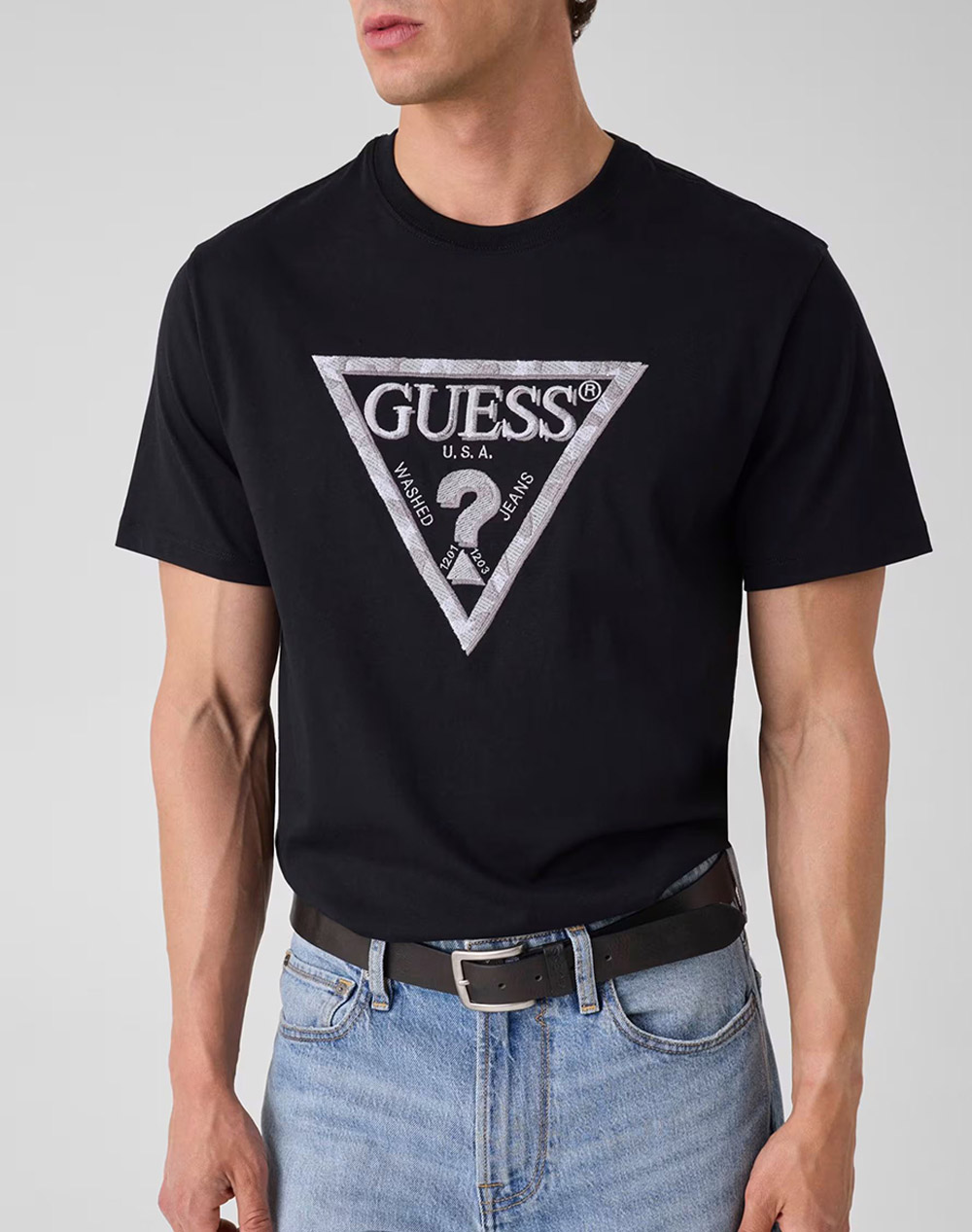 GUESS CN SS TRIANGLE LEAVES EMBROIDE БЛУЗА M