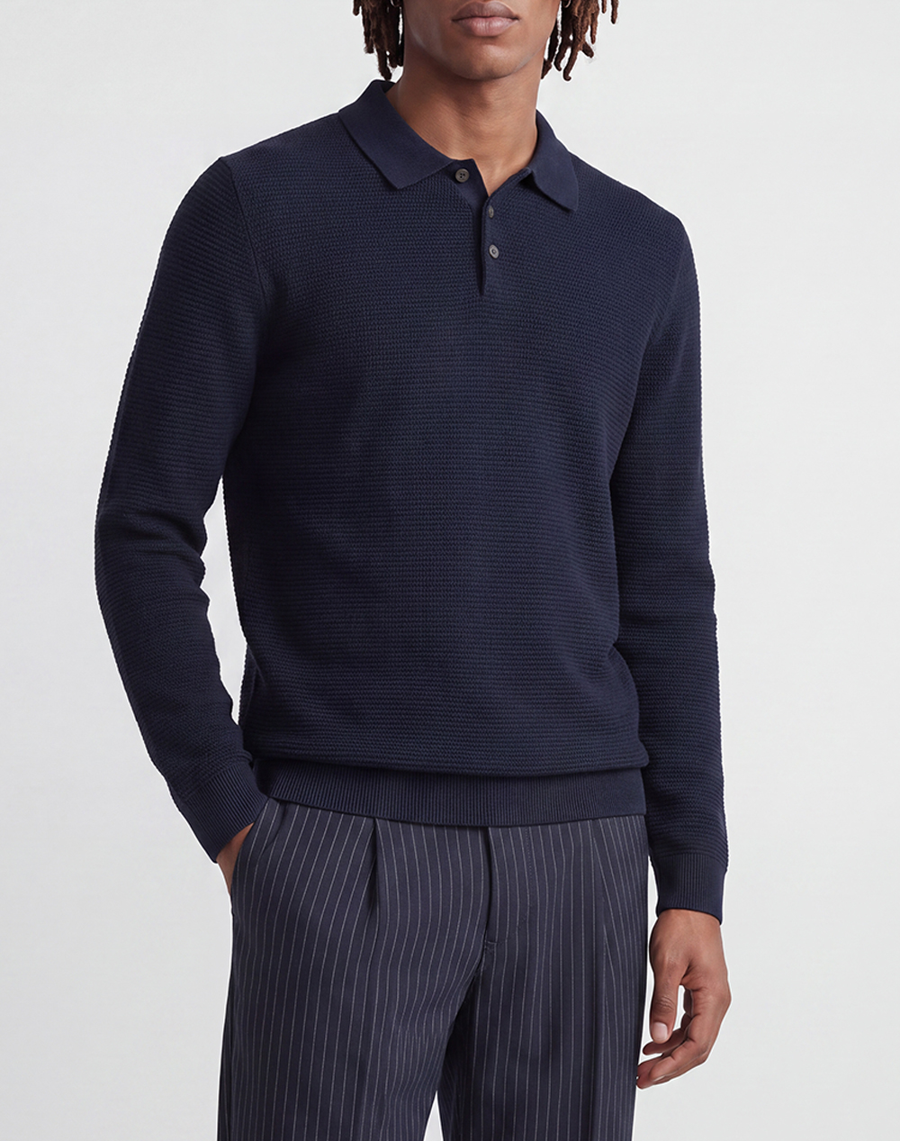 JACK&JONES JPRBLURILEY KNIT POLO LS