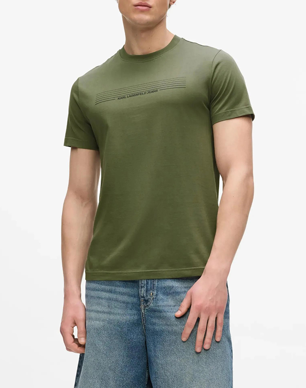 KARL LAGERFELD JEANS KLJ SLIM STRIPES LOGO TEE