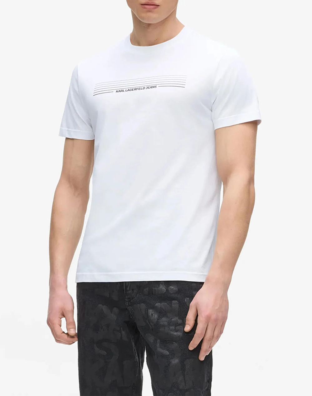 KARL LAGERFELD JEANS KLJ SLIM STRIPES LOGO TEE