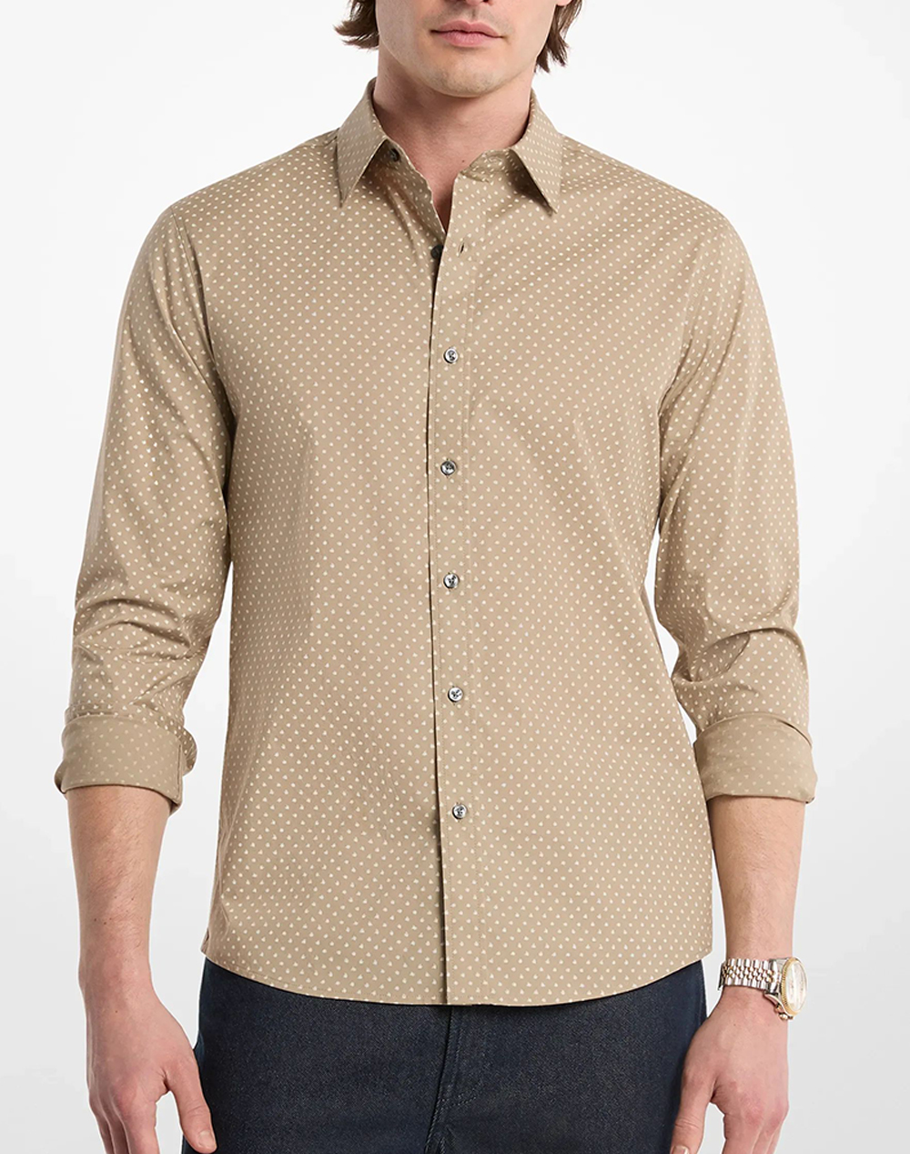 MICHAEL KORS LS CROSS-HATCH GEO