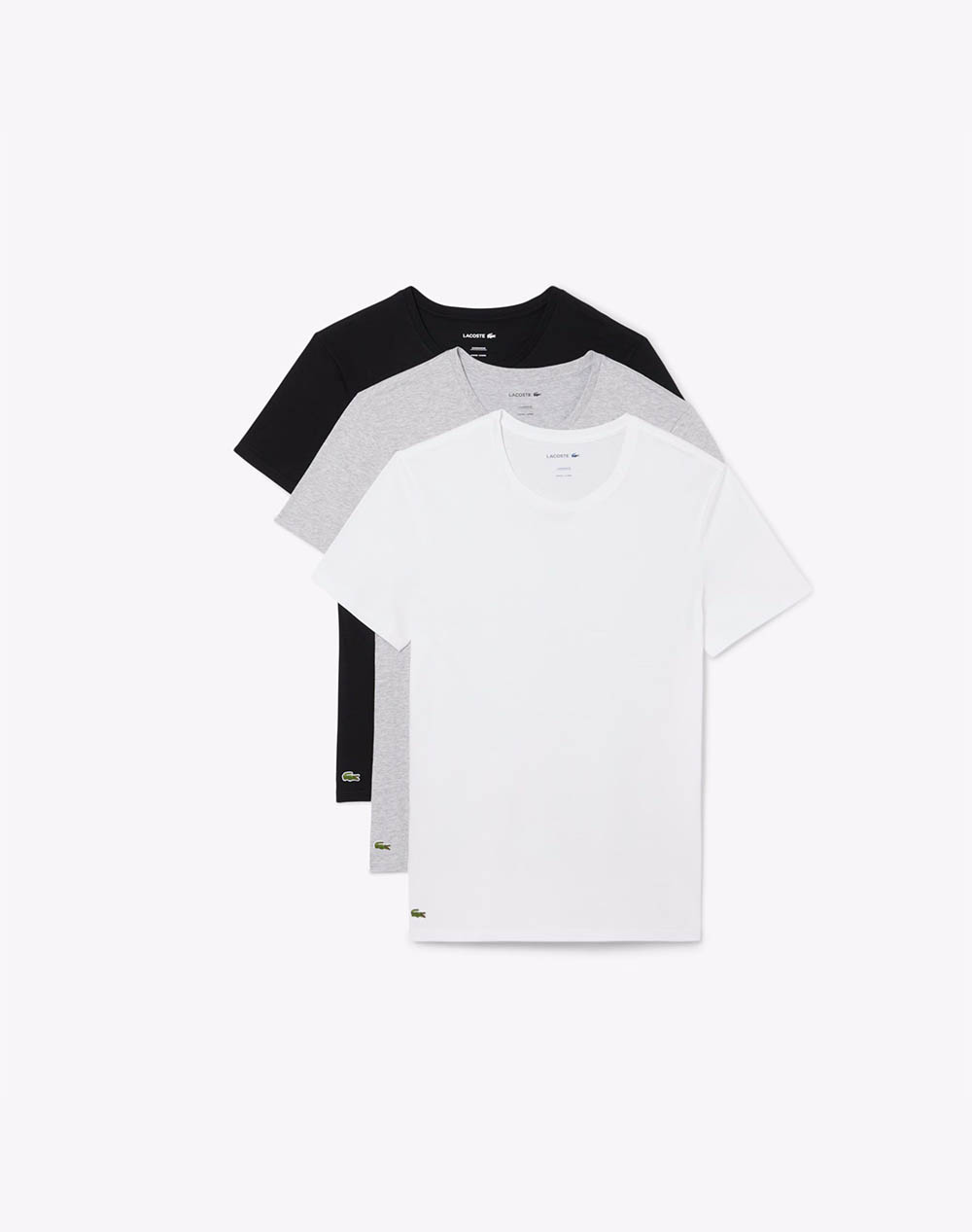 LACOSTE КОМПЛЕКТ 3 БРОЯ БЕЛЬО T-SHIRT С КЪС РЪКАВ UNDERWEAR TEE-SHIRT