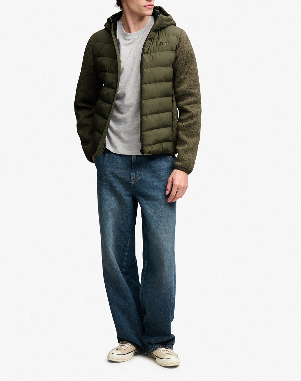 SUPERDRY HOODED STORM KNIT HYBRID JKT МЪЖКО ЯКЕ