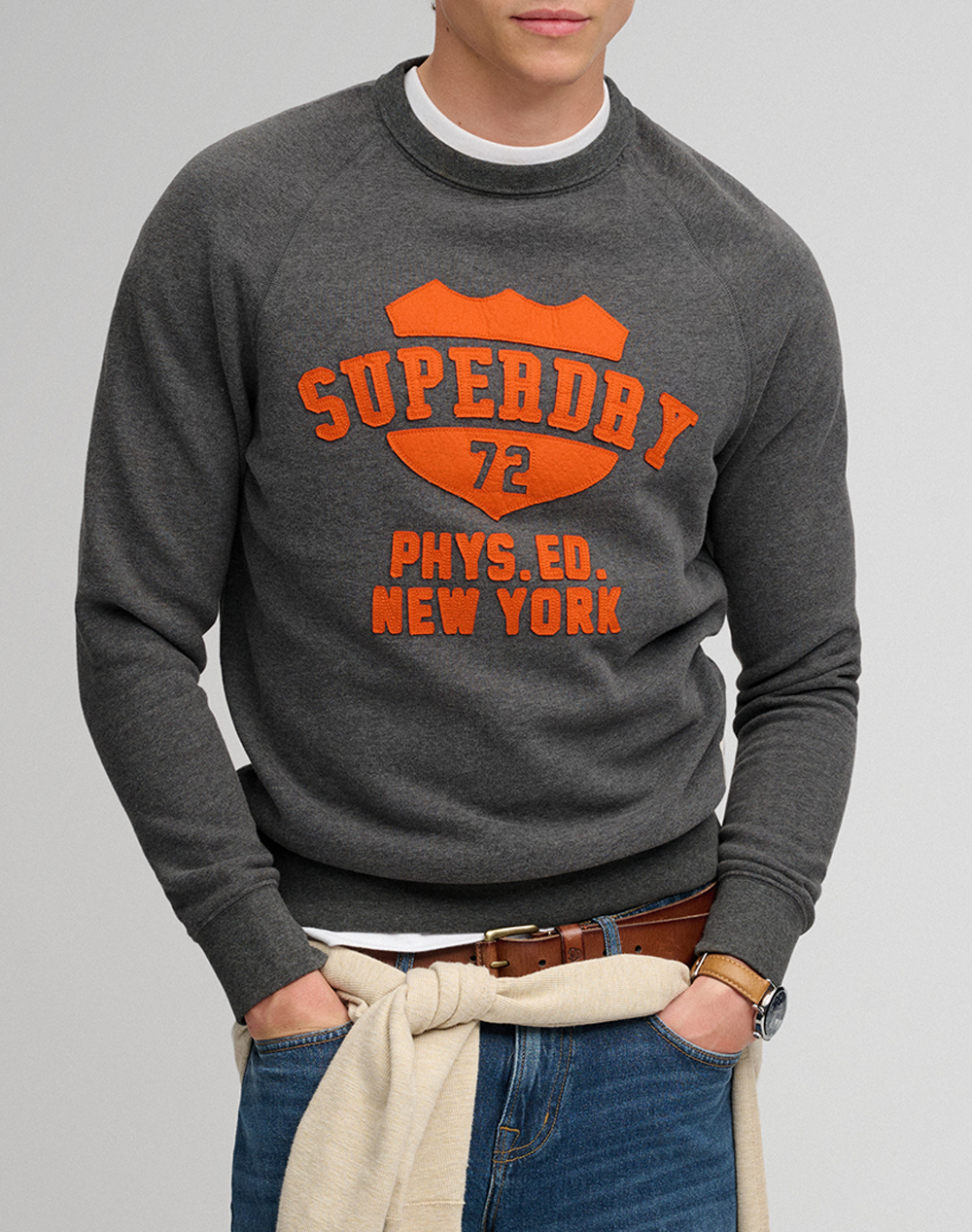 SUPERDRY ATH FELT APPLIQUE RELAXED CREW МЪЖКИ СУИЧЪР