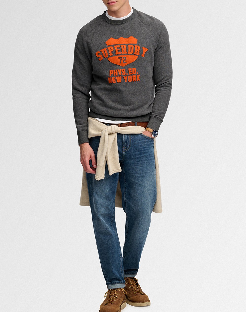 SUPERDRY ATH FELT APPLIQUE RELAXED CREW МЪЖКИ СУИЧЪР