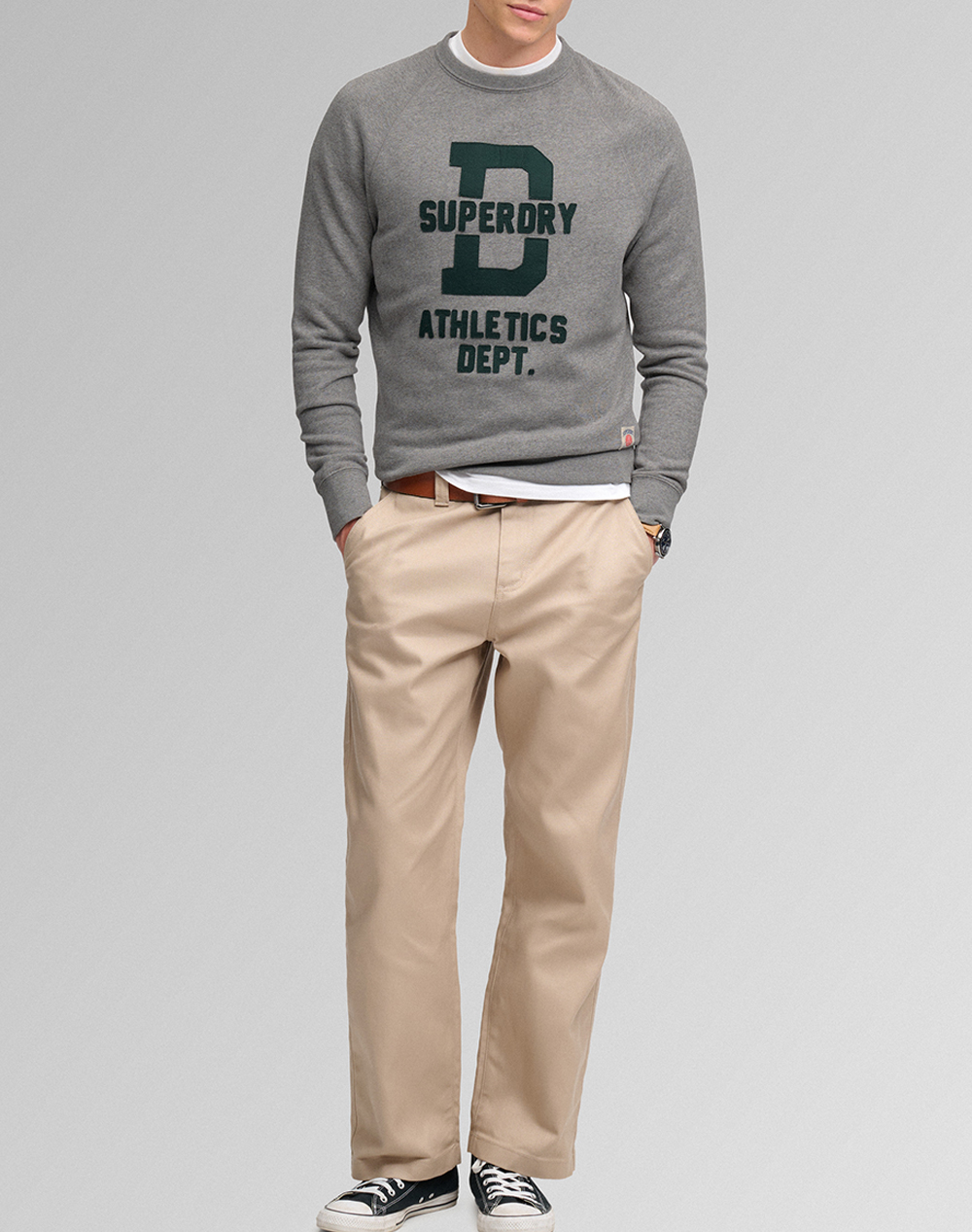 SUPERDRY ATH FELT APPLIQUE RELAXED CREW МЪЖКИ СУИЧЪР
