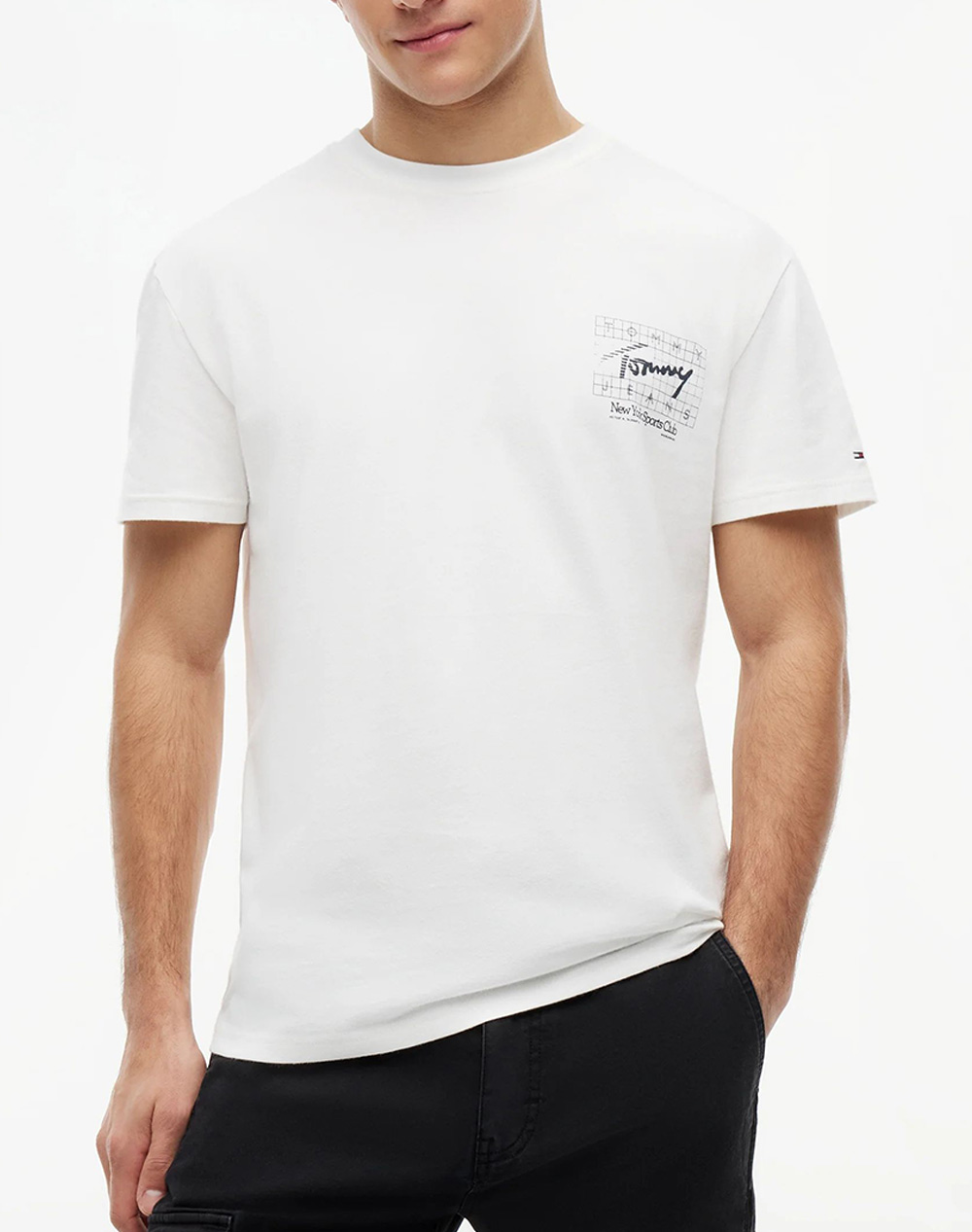 TOMMY JEANS TJM REG SIGN FLAG SS TEE EXT