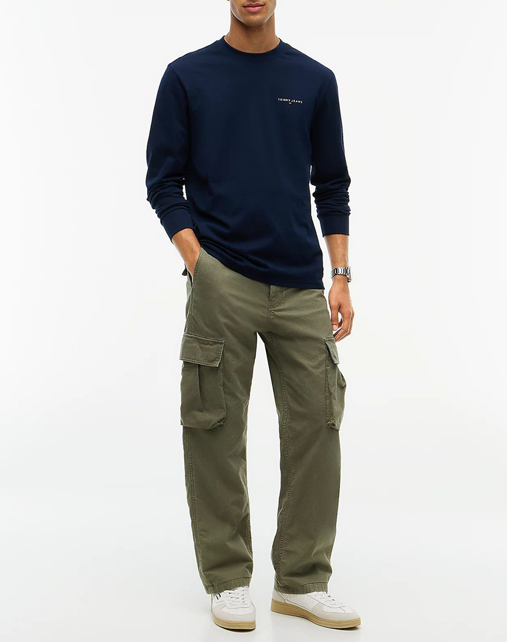 TOMMY JEANS TJM SLIM CHEST LINEAR LS TEE EXT