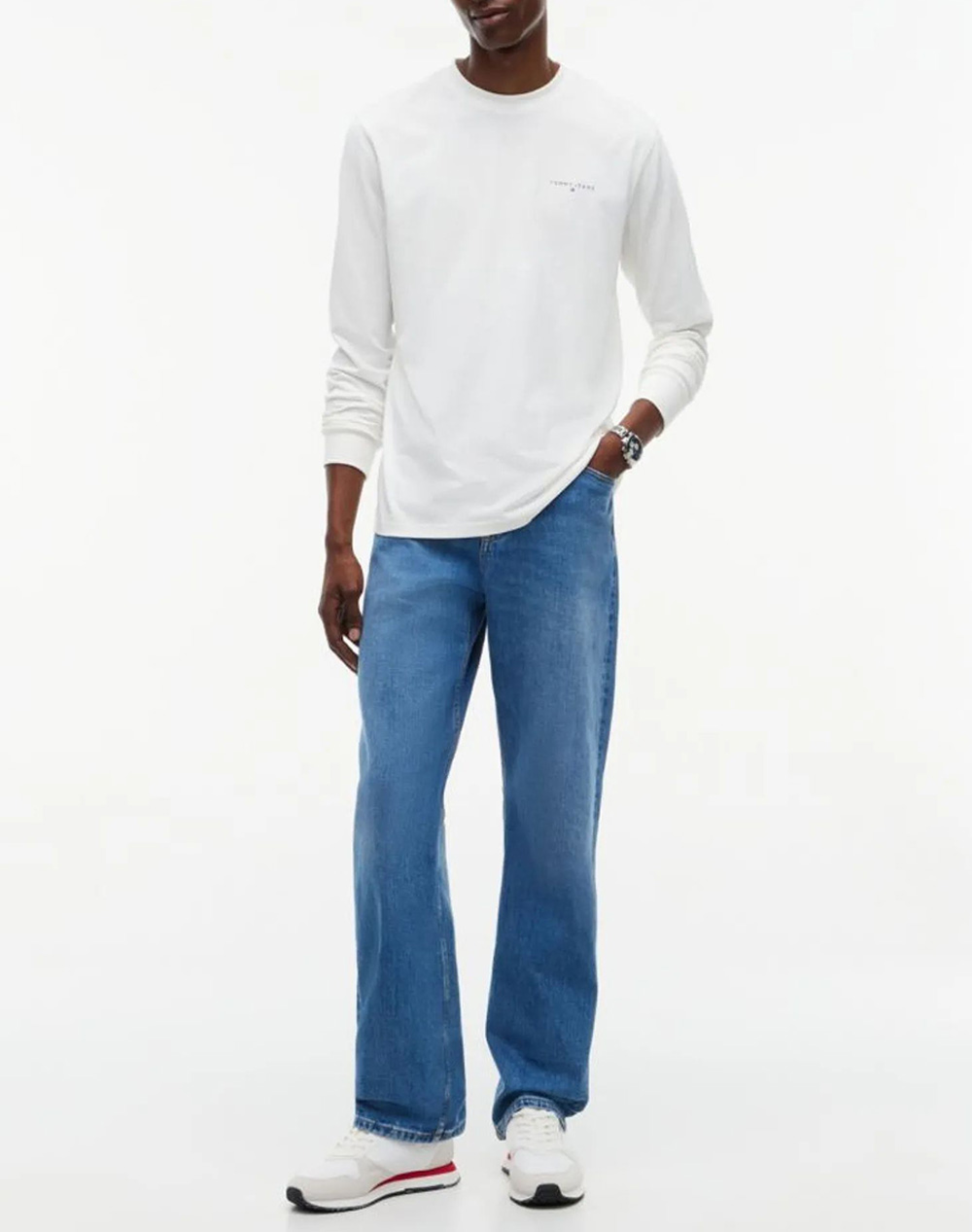 TOMMY JEANS TJM SLIM CHEST LINEAR LS TEE EXT